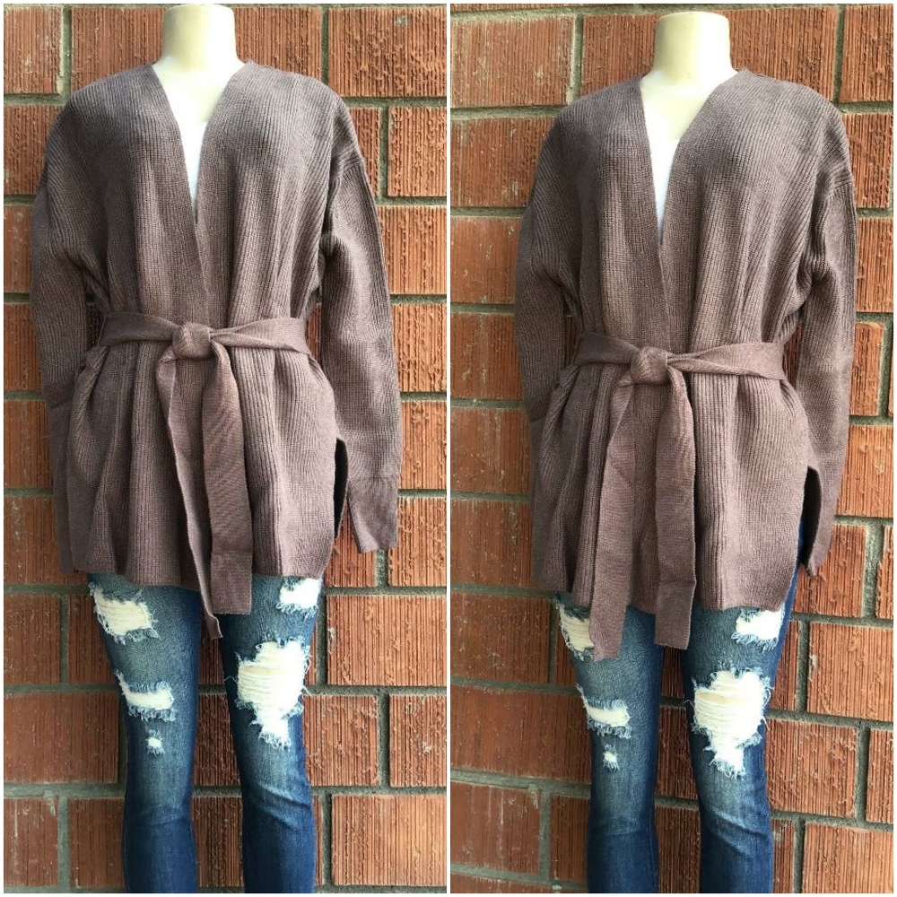 CURRENT AIR Anthro Cozy Chic Taupe Wrap Cardigan - Picture 9 of 9